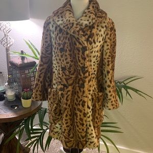 Topshop Faux Fur Leopard Coat